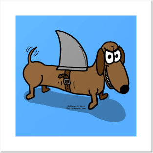 Wiener Dog with a Shark Fin Posters and Art